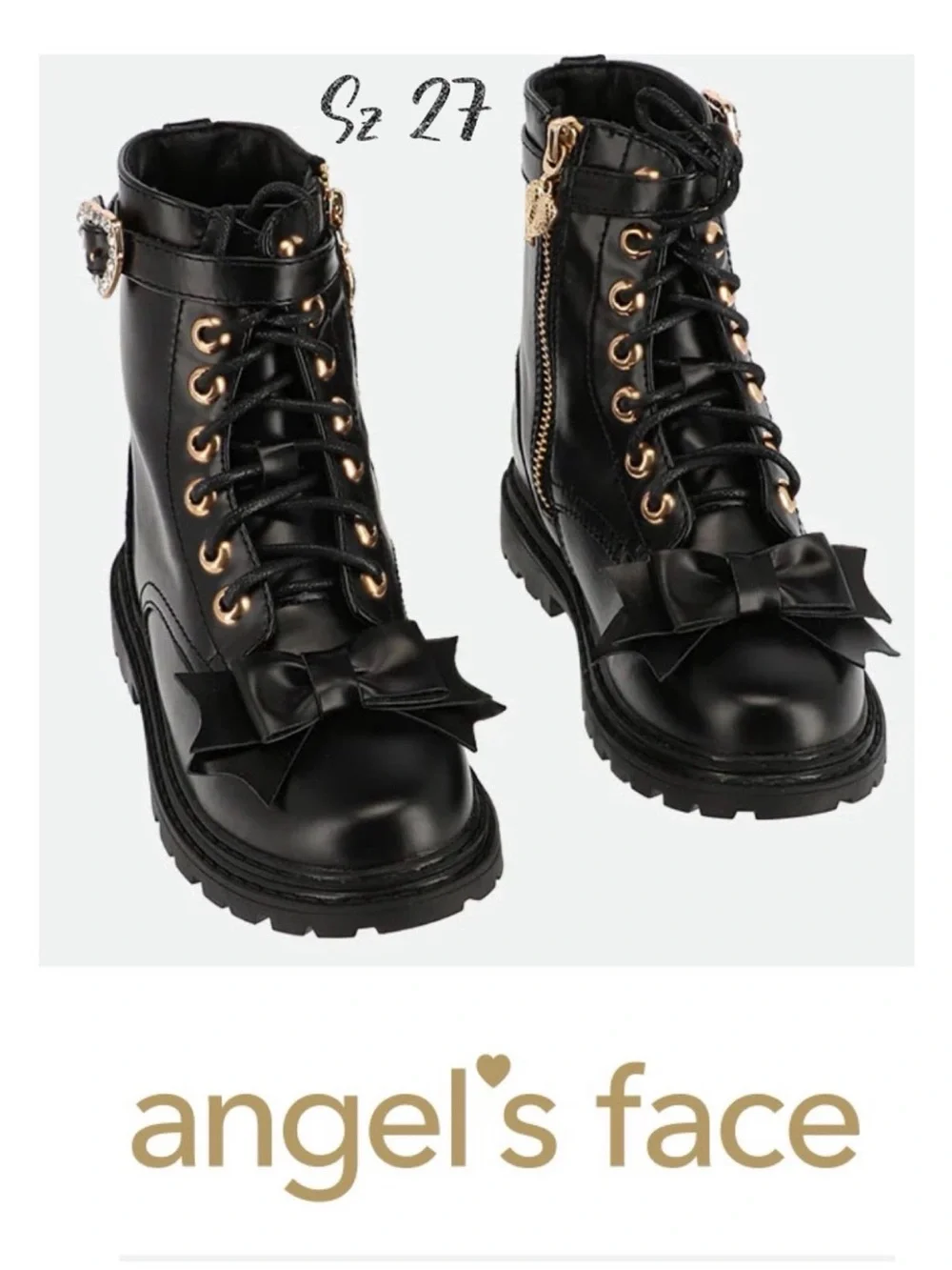 Angel face size 27 Ingrid Bow Boots Black